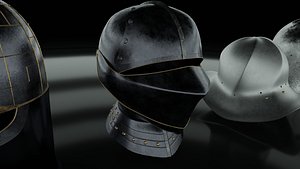 Medieval helmets 3D