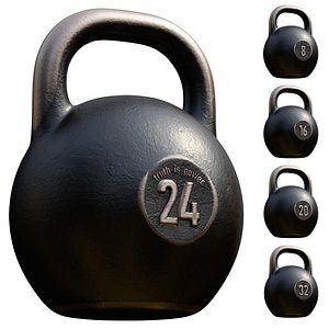 3D Cast iron weights with numbers - set