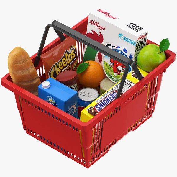 Grocery Shopping Basket 3D model