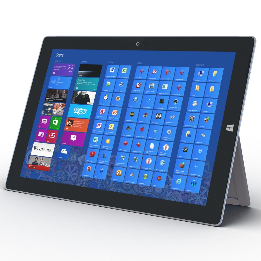 Microsoft Surface 3 Tablet 3D Model 3D model preview