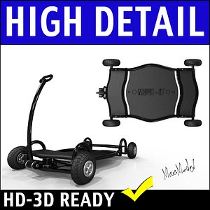 Shop Cart And Tires 3D Model