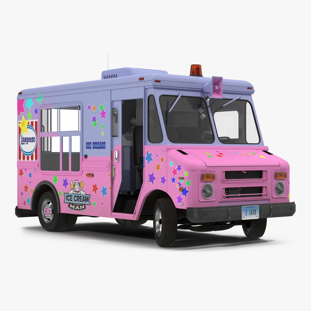Ice Cream Van Rigged 2 3D Model 3D model preview