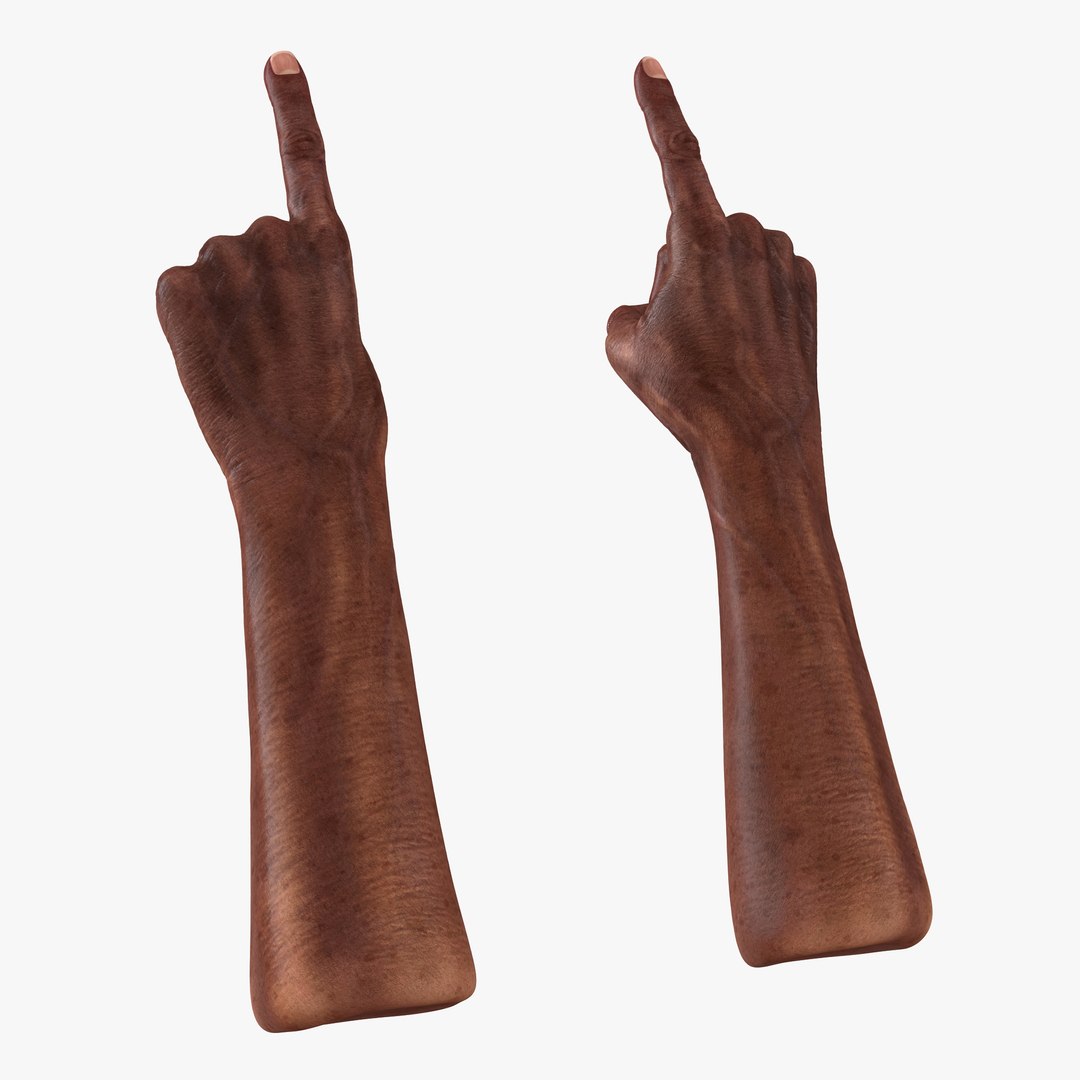 Old African Man Hands 2 Pose 2 3D Model 3D model preview