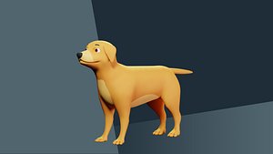 Dog 3D Cartoon Rigged Model - Blender