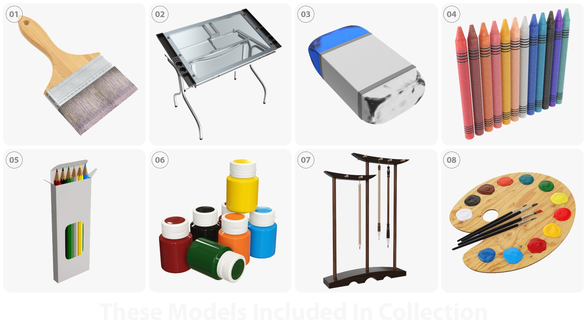 Art And Painting Items 3D Model - TurboSquid 2203304