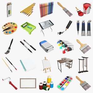 Art and painting items 3D model