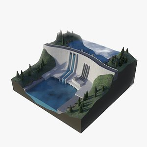 Dam Hydroelectric Power Station 3D model