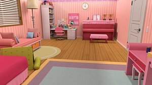 3D cartoon bedroom