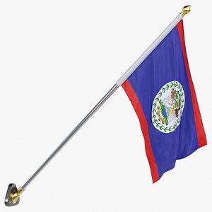 Belize Cloth Flag Wall Mount Animated Loop