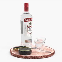 Smirnoff Vodka Serving Set with Caviar and Shots