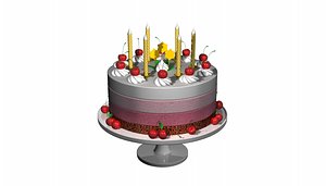3D birthday cake model