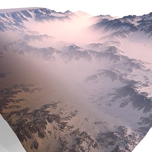 3D model snowy canyon