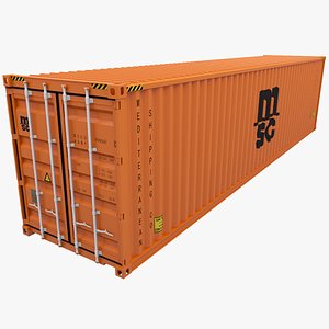 mediterranean shipping container msc 3d model