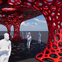 Organic Porous Column Pavilion
