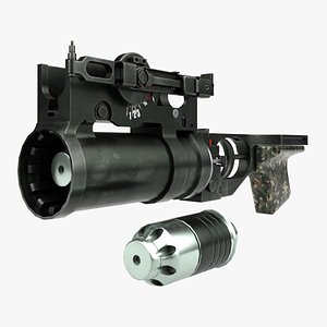 3D Grenade Launcher 03 Military Green Generic All PBR Unity UE Textures
