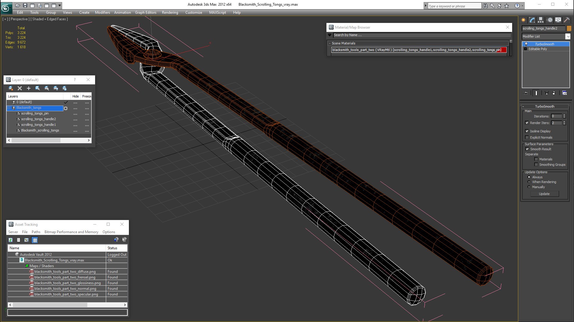 3D Model Blacksmith Scrolling Tongs TurboSquid 1468938