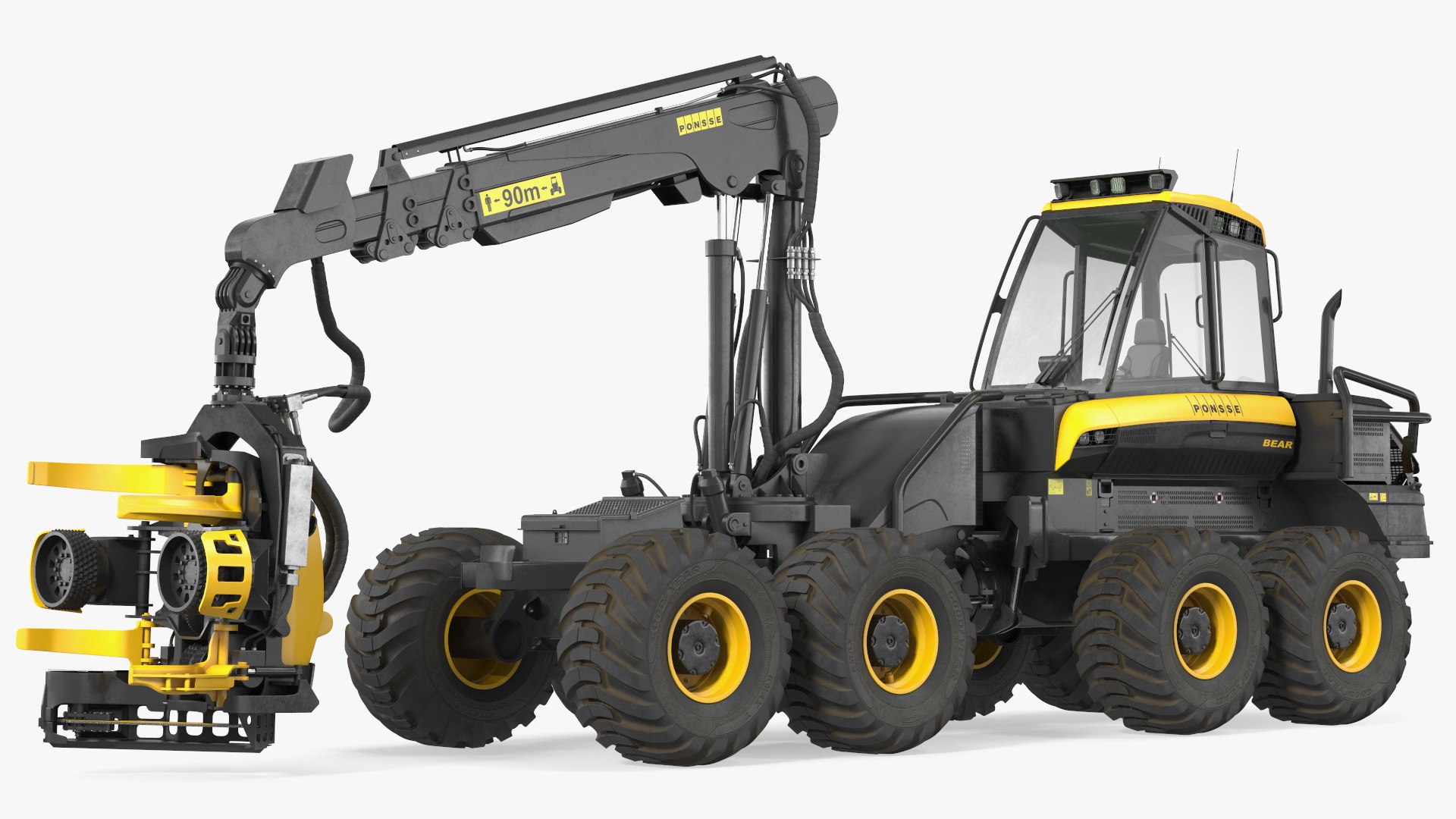 Forestry Harvester PONSSE Bear 8W New 3D model preview