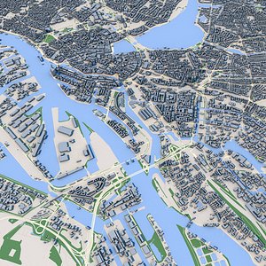 3D Hamburg City Germany