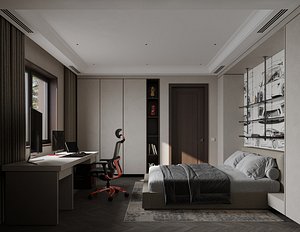 3D model Interior Designed Scene of boys children room