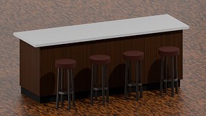 Set bar Stool 3D model