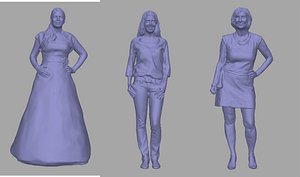women backgrounds games 3D model
