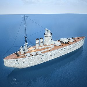 HMS Nelson Battle Ship Royal Navy - Low Poly 3D Model(1)