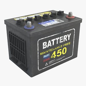 Old Car Battery Black PBR 3D