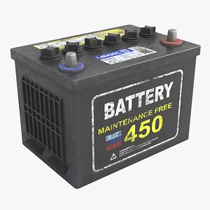 Old Car Battery Black PBR