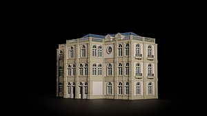 CLASSIC EUROPEAN KITBASH 02 MODULAR BUILDING WITH INTERIOR 3D