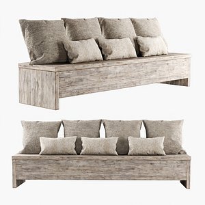 3D bench pillows model