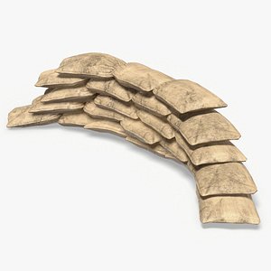 3D sandbag barricade model