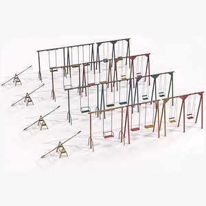 3D model Swing Set For Playground