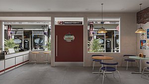 Bakery cafe of Sneech 01 - MAX FBX OBJ SKP Collada Simlab