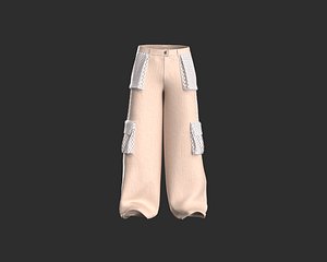 Mens pant with lace fabric pocket