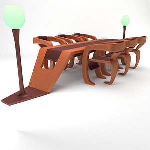 wooden framed leather arm chair 3d 3ds