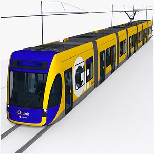 gold coast light rail - flexity 2 tram 3D model