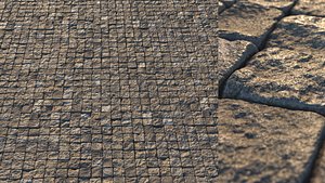 Square paving slab material 02 3D model