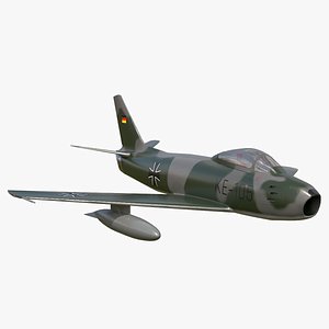 F-86 Sabre Luftwaffe No Landing Gear 3D model