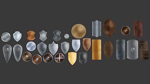 Shield Models Assetpack Hand Painted low-poly 3d model