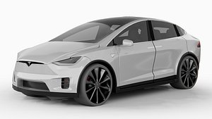 Tesla Model X Electric SUV Car Rigged