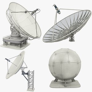 satellite dishes set 3D model