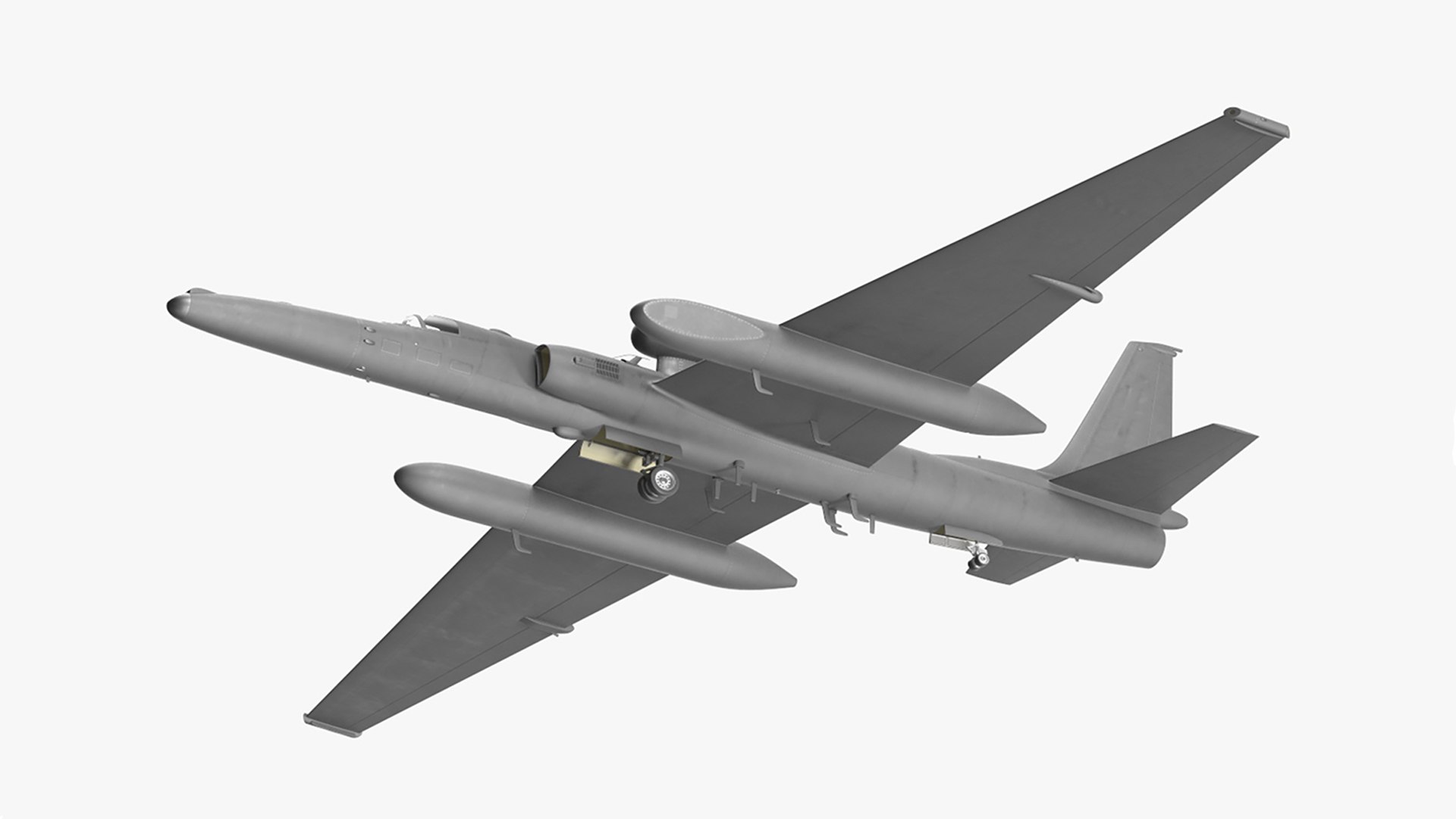 Reconnaissance Aircraft Grey Rigged for Cinema 4D 3D model preview