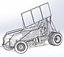 Winged Sprint car Version 2 while turning Scale 1 to 25