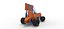 Winged Sprint car Version 2 while turning Scale 1 to 25