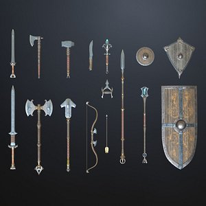 Nordic Fantasy Weapon Set model
