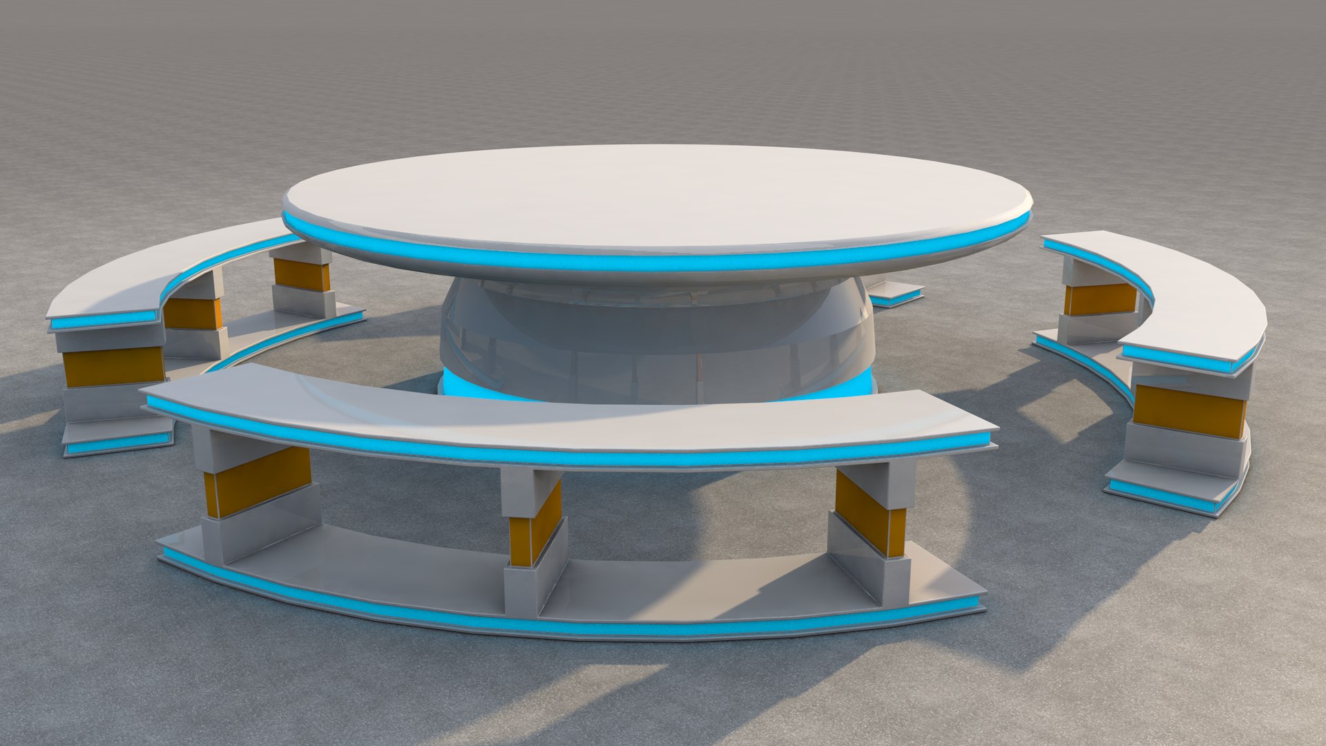 Sci Fi Picnic Table 3D Model - TurboSquid 1545880