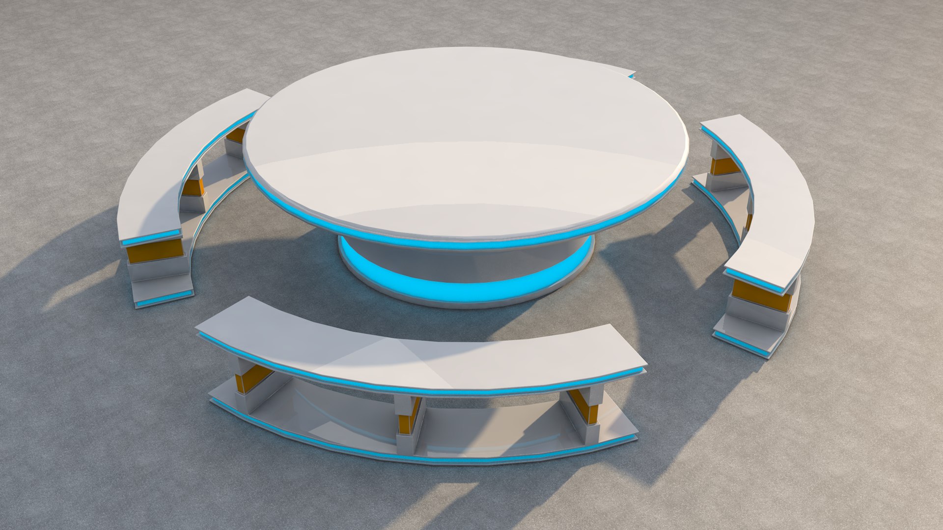 Sci Fi Picnic Table 3D Model - TurboSquid 1545880