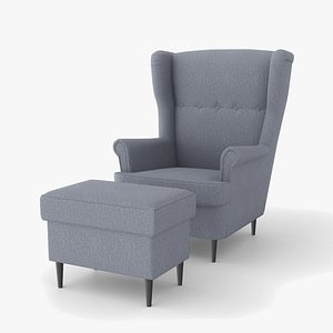IKEA Strandmon chair with ottoman
