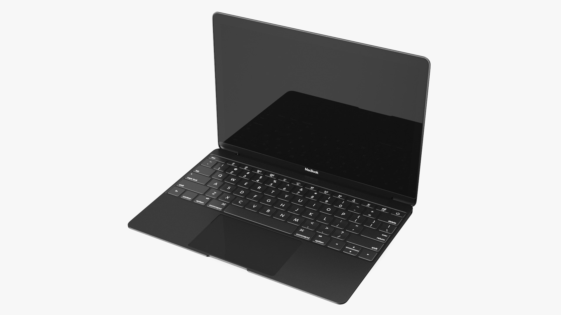 Apple MacBook Laptop Black 3D model preview