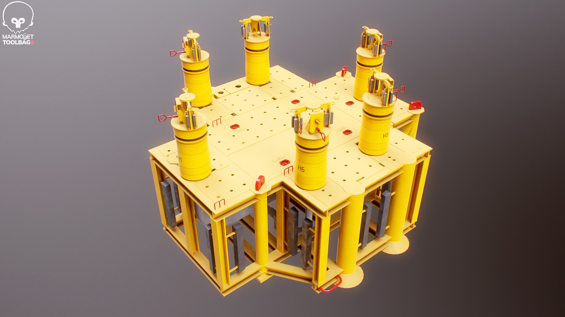 Generic Subsea 6 Hub Manifold Structure 3D model https://p.turbosquid.com/ts-thumb/zB/xZUg0Q/Yy/mfdtoolbag_001/png/1724169914/1920x1080/fit_q87/6356773af0ad5d4b173903843010bf544d3193bb/mfdtoolbag_001.jpg